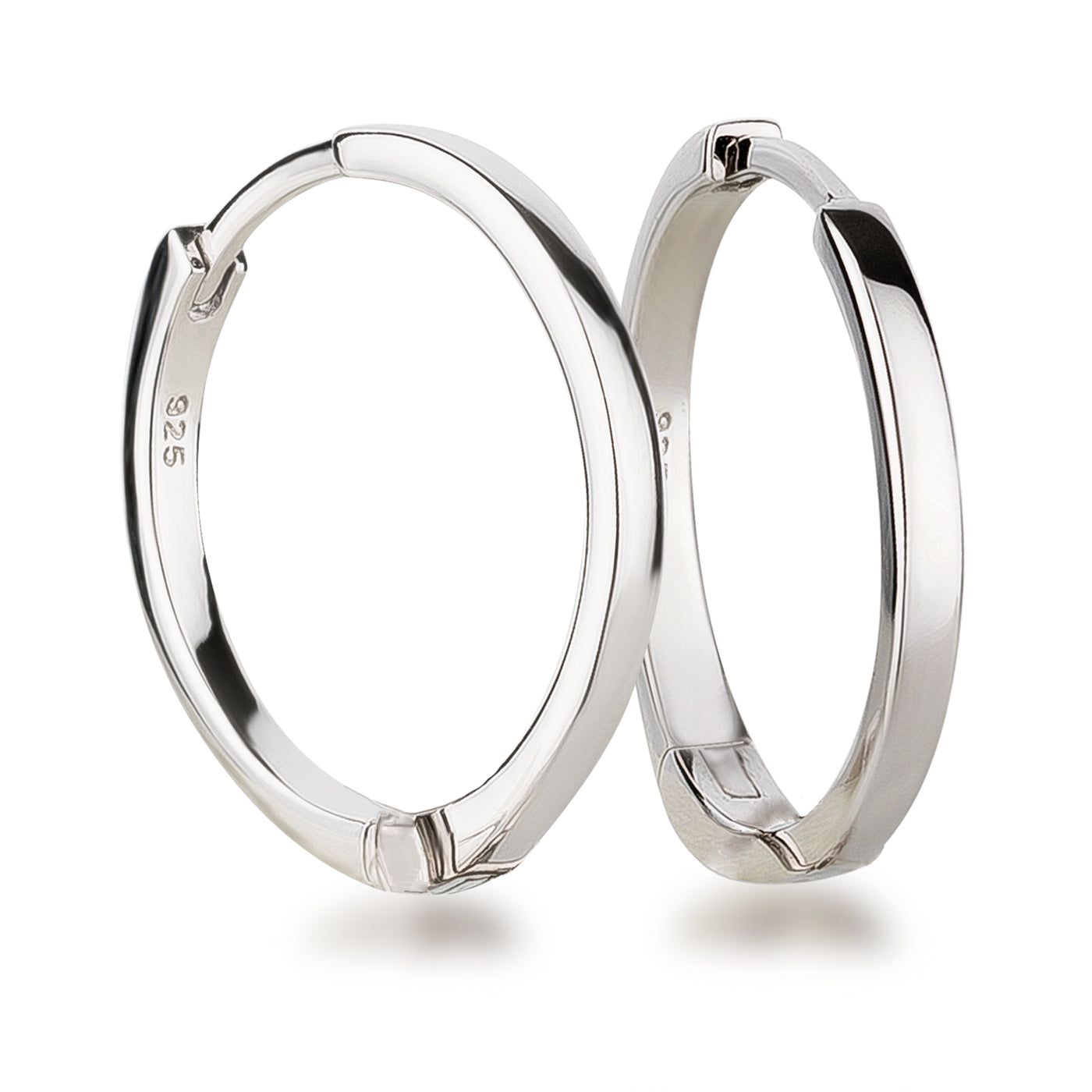 Creolen 20 mm aus 925 Silber hochglanzpoliert und rhodiniert