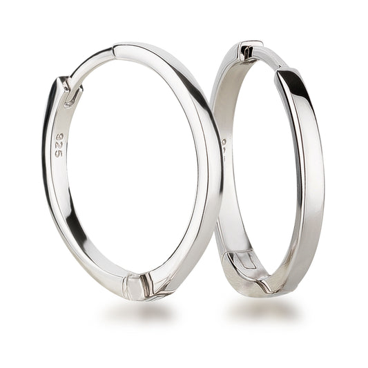 Creolen 20 mm aus 925 Silber hochglanzpoliert und rhodiniert