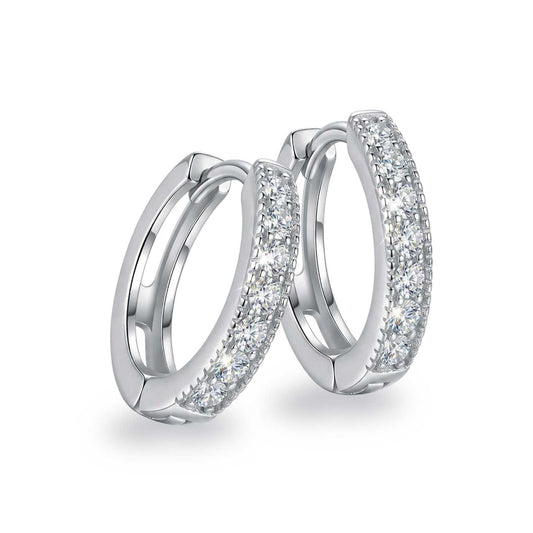 Creolen 15 mm aus 925 Silber mit Zirkonia Steinbesatz