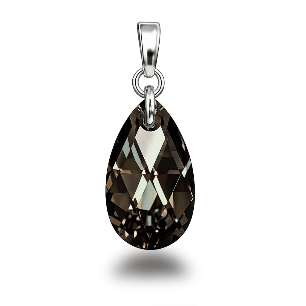 Anhänger Bronze - funkelnder Pear-shaped Tropfen Kristall 22mm mit 925 Silber Öse von  Schöner-SD.