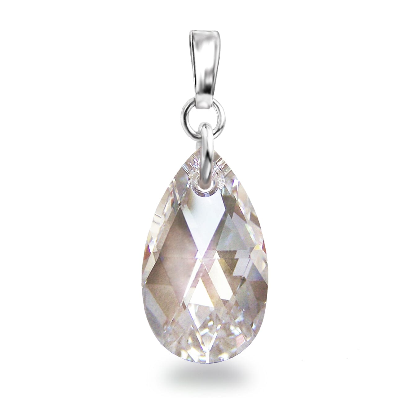 Anhänger Silver Shade Pear-shaped Tropfen Kristall 22mm mit 925 Silber Öse von  Schöner-SD